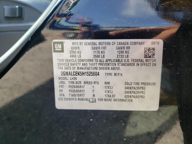 Photo 10 from auction – 2017 CHEVROLET EQUINOX LT with VIN 2GNALCEK5H1525604