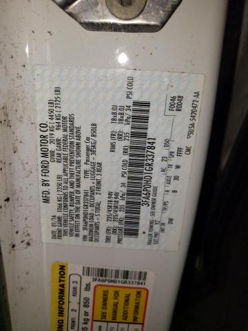 Photo 10 from auction – 2016 FORD FUSION SE with VIN 3FA6P0HD1GR337841