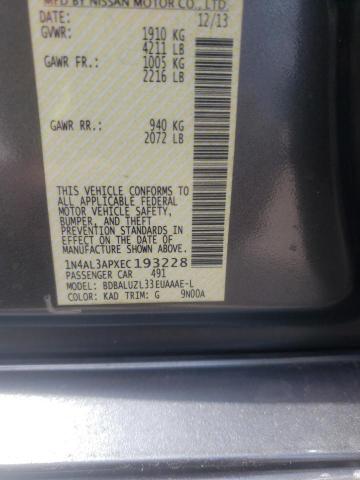 Photo 10 from auction – 2014 NISSAN ALTIMA 2.5 with VIN 1N4AL3APXEC193228
