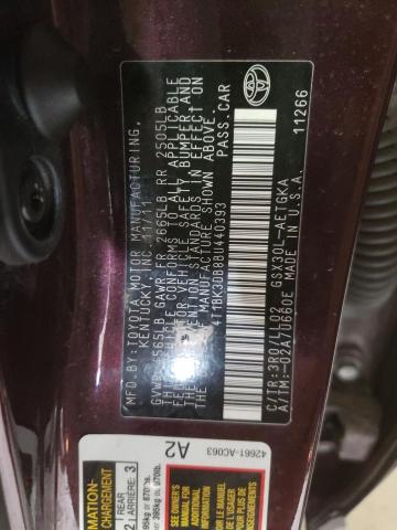 Foto 10 de la subasta – 2011 TOYOTA AVALON BAS con VIN 4T1BK3DB8BU440393