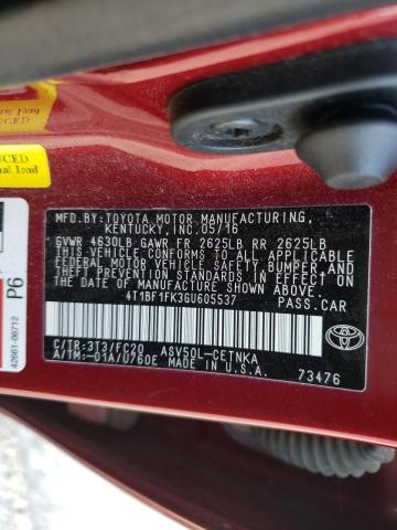 Photo 10 from auction – 2016 TOYOTA CAMRY LE with VIN 4T1BF1FK3GU605537