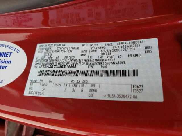Photo 10 from auction – 2021 FORD F250 SUPER with VIN 1FT8W2BTXMEE15565
