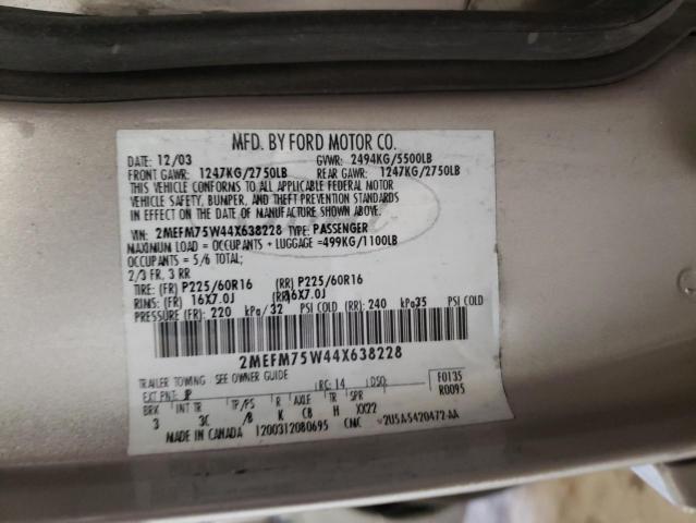 Photo 10 from auction – 2004 MERCURY GRAND MARQ with VIN 2MEFM75W44X638228