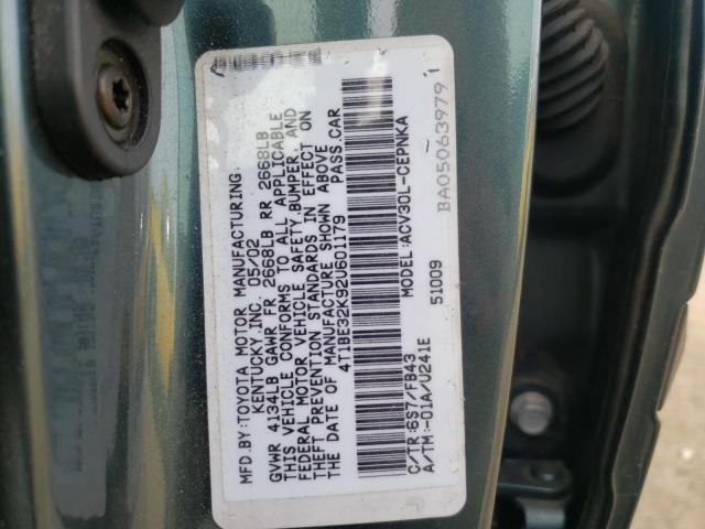 Photo 10 from auction – 2002 TOYOTA CAMRY LE with VIN 4T1BE32K92U601179