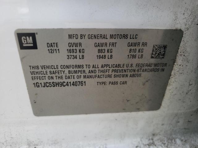 Photo 10 from auction – 2012 CHEVROLET SONIC LT with VIN 1G1JC5SH9C4140761