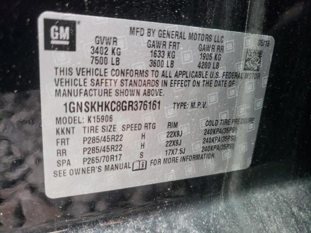 Photo 10 from auction – 2016 CHEVROLET SUBURBAN K with VIN 1GNSKHKC8GR376161