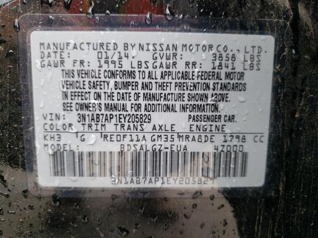 Photo 10 from auction – 2014 NISSAN SENTRA S with VIN 3N1AB7AP1EY205829