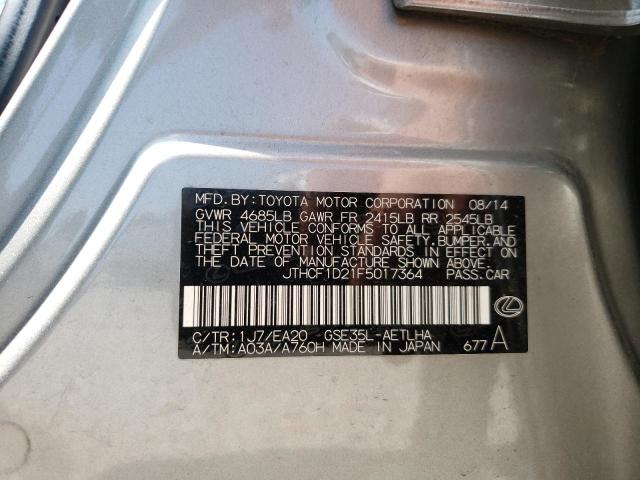 Photo 10 from auction – 2015 LEXUS IS 250 with VIN JTHCF1D21F5017364