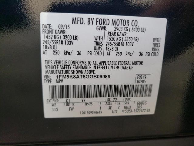 Photo 10 from auction – 2016 FORD EXPLORER P with VIN 1FM5K8AT8GGB06989