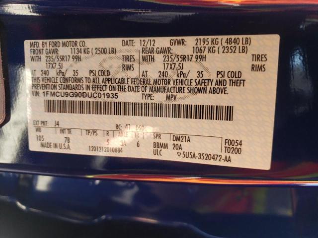 Foto 10 de la subasta – 2013 FORD ESCAPE SE con VIN 1FMCU9G90DUC01935