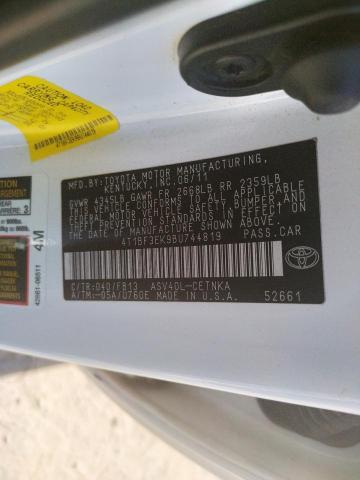 Photo 10 from auction – 2011 TOYOTA CAMRY BASE with VIN 4T1BF3EK9BU744819