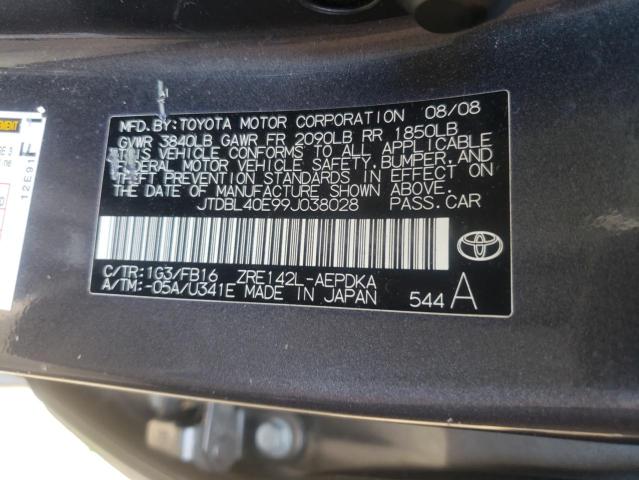 Foto 10 de la subasta – 2009 TOYOTA COROLLA con VIN JTDBL40E99J038028