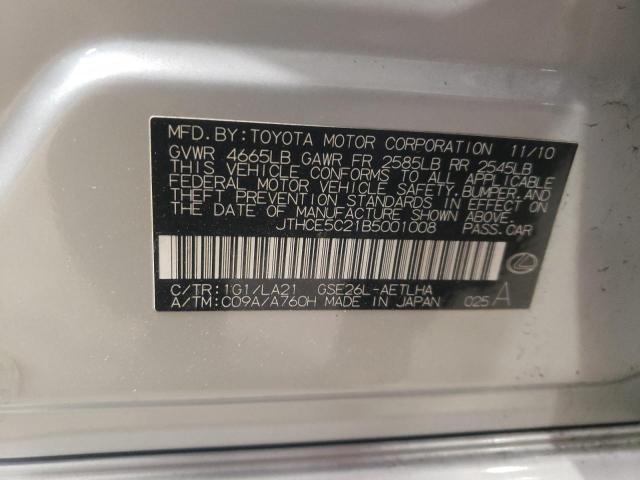 Photo 10 from auction – 2011 LEXUS IS 350 with VIN JTHCE5C21B5001008
