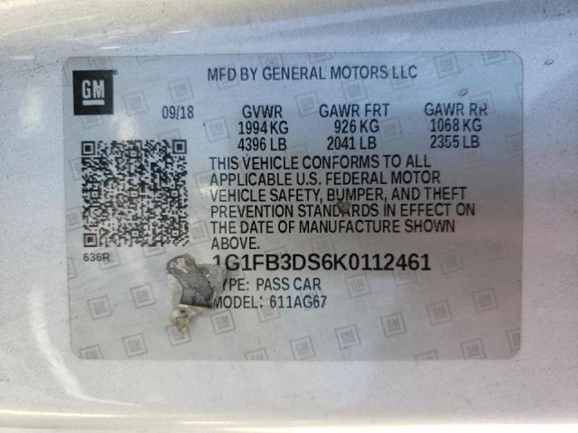 Photo 10 from auction – 2019 CHEVROLET CAMARO LS with VIN 1G1FB3DS6K0112461
