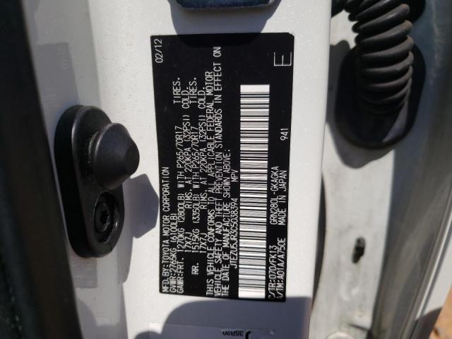 Photo 10 from auction – 2012 TOYOTA 4RUNNER SR with VIN JTEZU5JR3C5038394