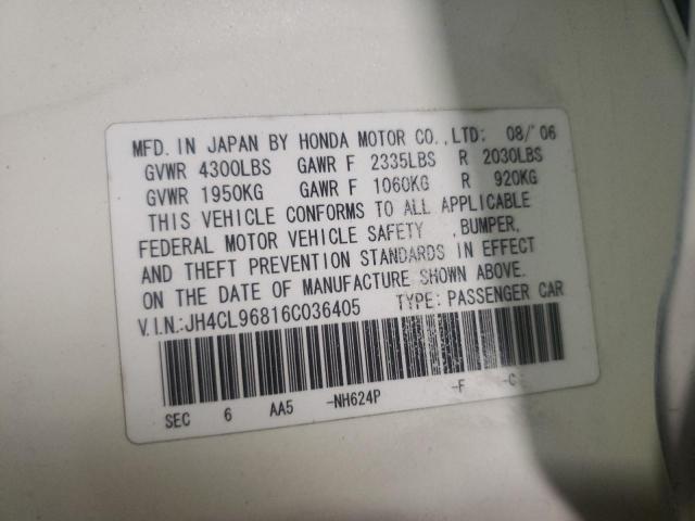 Photo 10 from auction – 2006 ACURA TSX with VIN JH4CL96816C036405