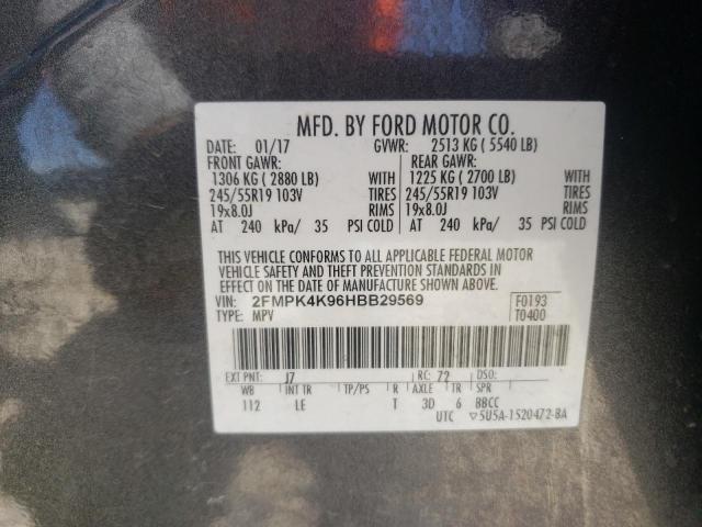 Photo 10 from auction – 2017 FORD EDGE TITAN with VIN 2FMPK4K96HBB29569