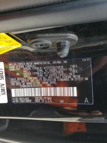 Photo 10 from auction – 2012 TOYOTA SIENNA XLE with VIN 5TDDK3DC9CS034019