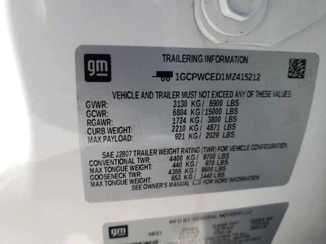 Photo 10 from auction – 2021 CHEVROLET SILVERADO with VIN 1GCPWCED1MZ415212