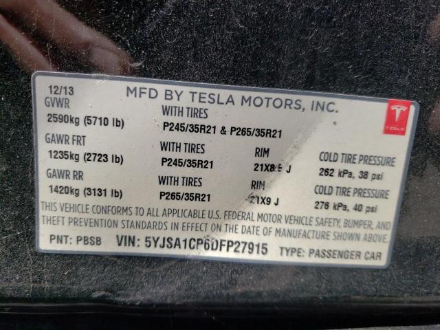 Photo 10 from auction – 2013 TESLA MODEL S with VIN 5YJSA1CP6DFP27915