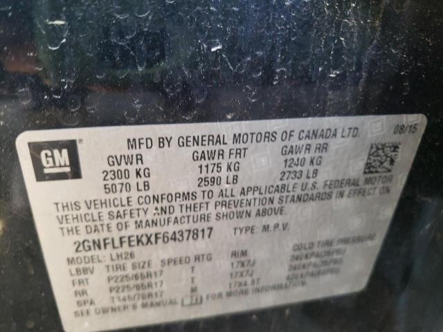 Photo 10 from auction – 2015 CHEVROLET EQUINOX LT with VIN 2GNFLFEKXF6437817