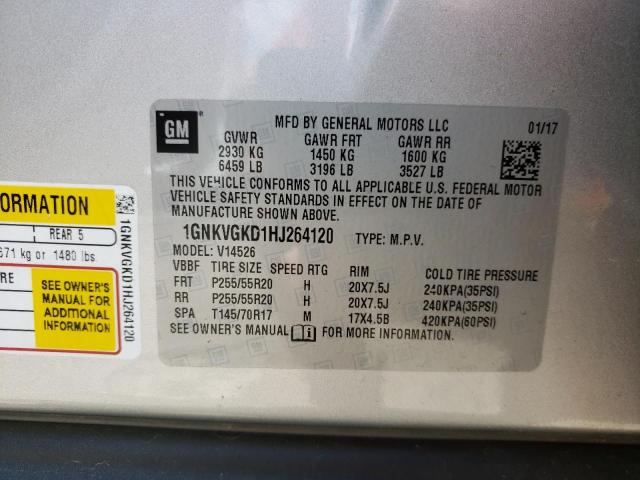 Photo 10 from auction – 2017 CHEVROLET TRAVERSE L with VIN 1GNKVGKD1HJ264120