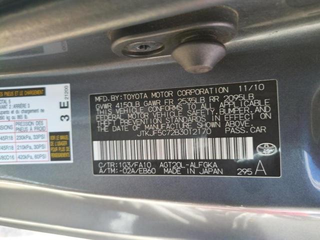 Photo 10 from auction – 2011 TOYOTA SCION TC with VIN JTKJF5C72B3012170