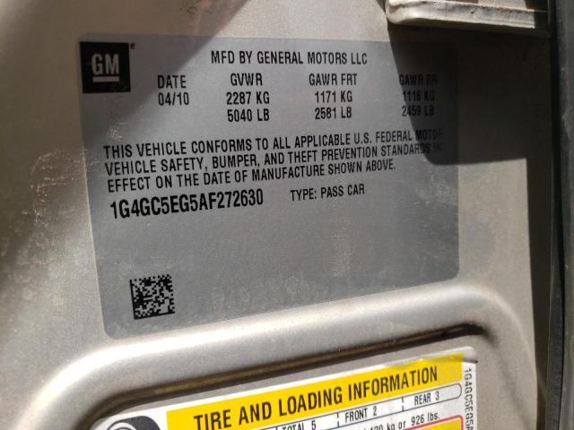 Photo 10 from auction – 2010 BUICK LACROSSE C with VIN 1G4GC5EG5AF272630
