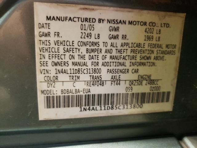 Photo 10 from auction – 2005 NISSAN ALTIMA S with VIN 1N4AL11D85C313800