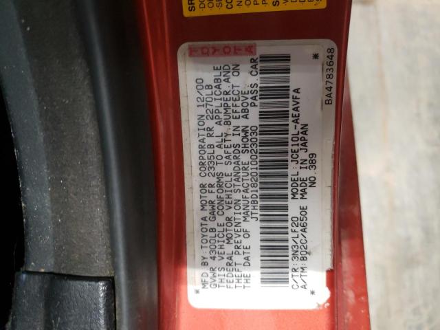Photo 10 from auction – 2001 LEXUS IS 300 with VIN JTHBD182010023030