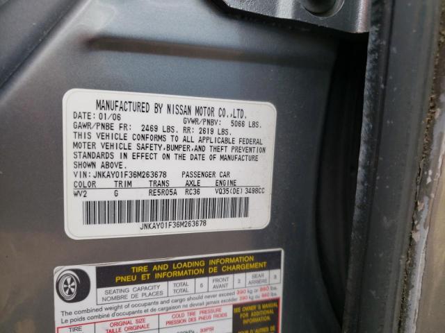 Photo 10 from auction – 2006 INFINITI M35 BASE with VIN JNKAY01F36M263678