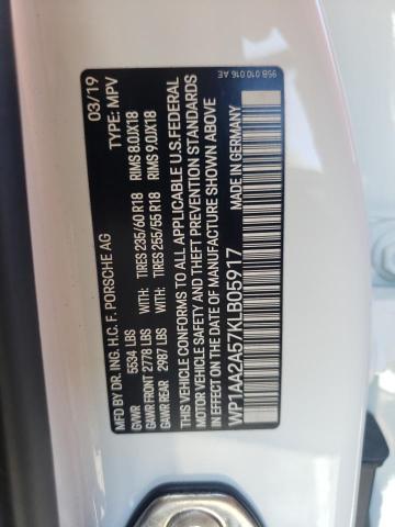 Photo 10 from auction – 2019 PORSCHE MACAN with VIN WP1AA2A57KLB05917