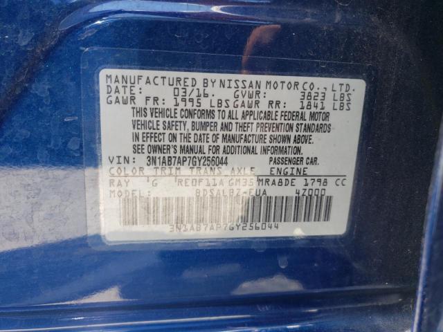 Photo 10 from auction – 2016 NISSAN SENTRA S with VIN 3N1AB7AP7GY256044