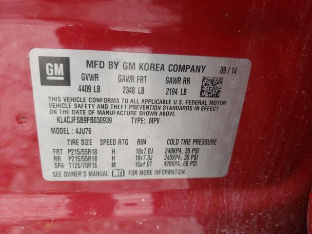 Photo 10 from auction – 2015 BUICK ENCORE CON with VIN KL4CJFSB9FB030939