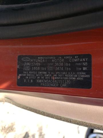 Photo 10 from auction – 2010 HYUNDAI ACCENT BLU with VIN KMHCM3AC4AU151120
