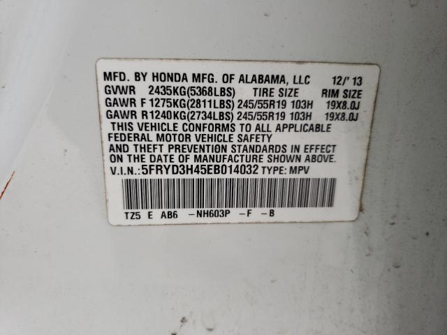 Photo 10 from auction – 2014 ACURA MDX TECHNO with VIN 5FRYD3H45EB014032