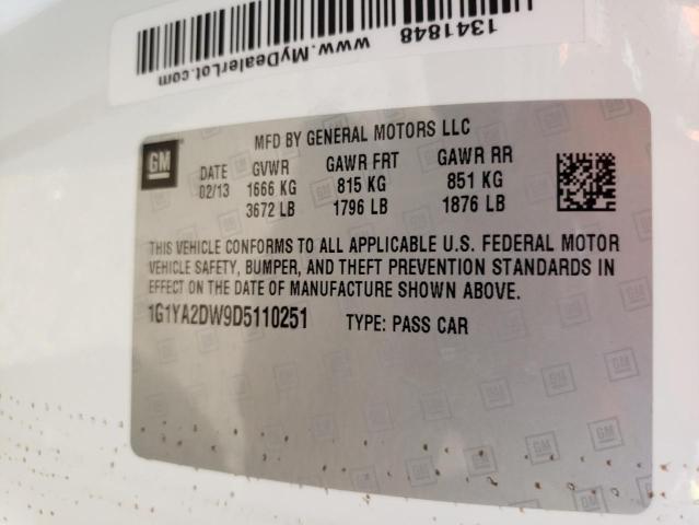 Photo 10 from auction – 2013 CHEVROLET CORVETTE with VIN 1G1YA2DW9D5110251
