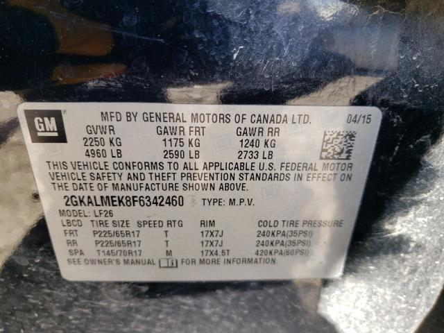 Photo 10 from auction – 2015 GMC TERRAIN SL with VIN 2GKALMEK8F6342460