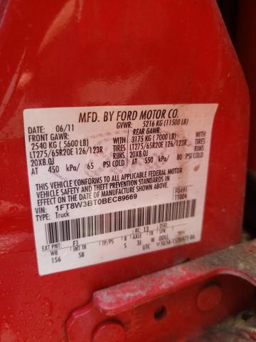 Photo 10 from auction – 2011 FORD F350 SUPER with VIN 1FT8W3BT0BEC89669