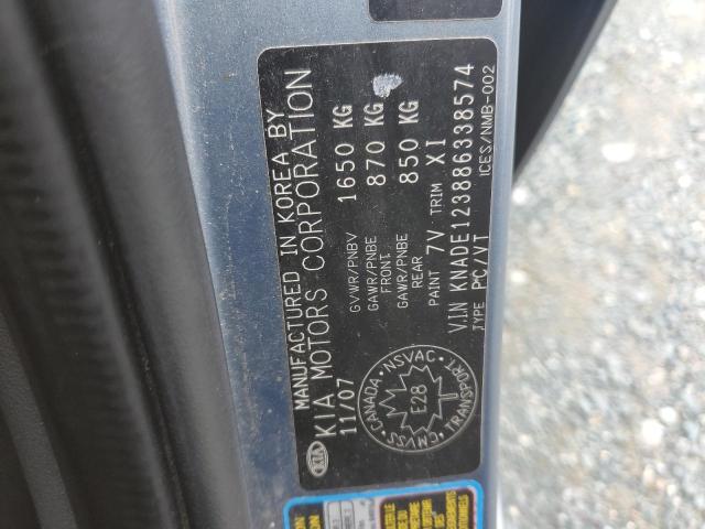 Photo 10 from auction – 2008 KIA RIO BASE with VIN KNADE123886338574