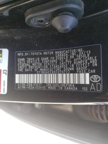 Photo 10 from auction – 2013 TOYOTA COROLLA BA with VIN 2T1BU4EE8DC070723