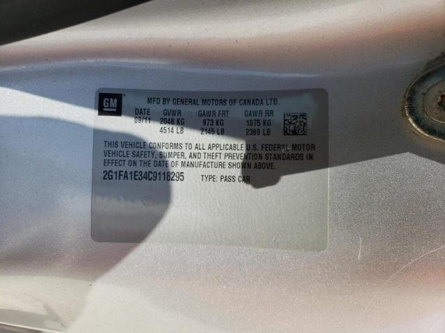Photo 10 from auction – 2012 CHEVROLET CAMARO LS with VIN 2G1FA1E34C9118295