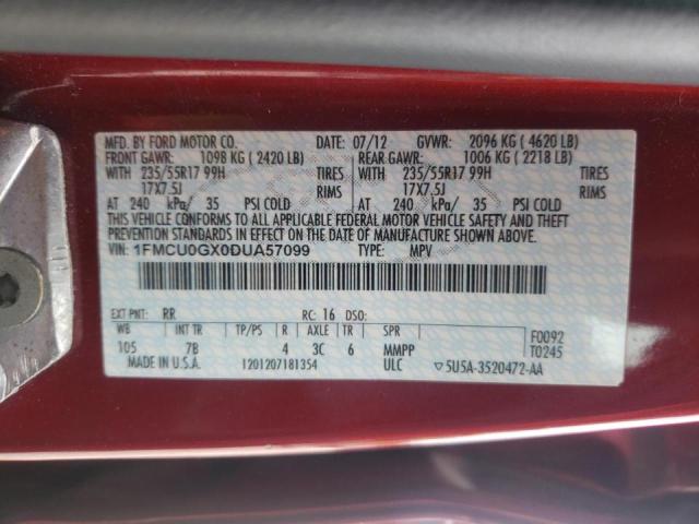 Photo 10 from auction – 2013 FORD ESCAPE SE with VIN 1FMCU0GX0DUA57099