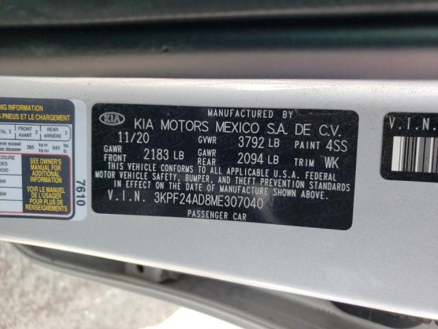 Photo 10 from auction – 2021 KIA FORTE FE with VIN 3KPF24AD8ME307040