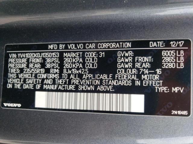Photo 10 from auction – 2018 VOLVO XC90 T5 with VIN YV4102CK0J1350153