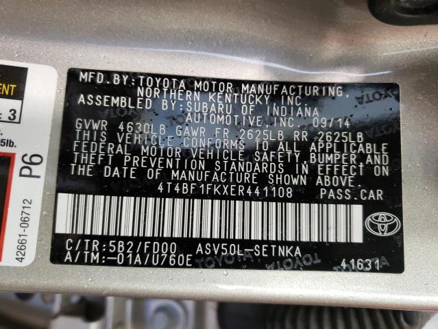 Photo 10 from auction – 2014 TOYOTA CAMRY L with VIN 4T4BF1FKXER441108