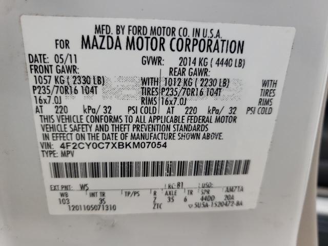 Photo 10 from auction – 2011 MAZDA TRIBUTE I with VIN 4F2CY0C7XBKM07054