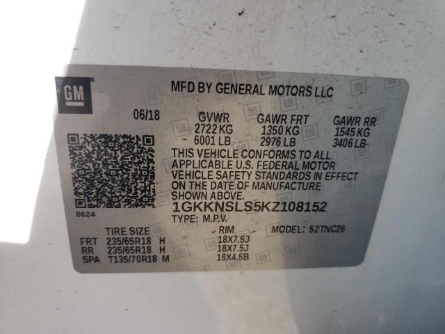 Photo 10 from auction – 2019 GMC ACADIA SLE with VIN 1GKKNSLS5KZ108152
