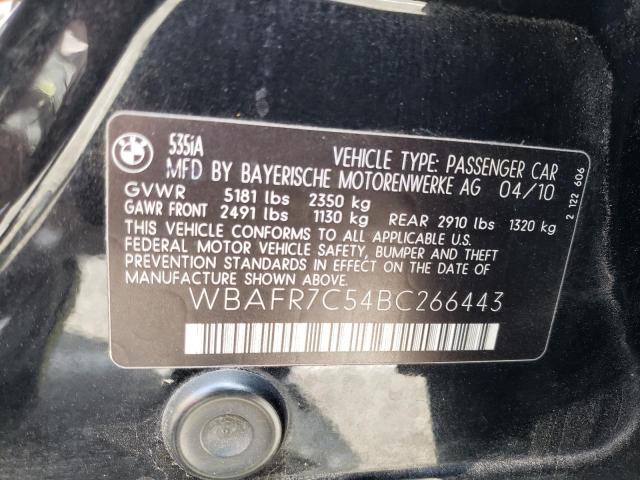 Photo 10 from auction – 2011 BMW 535 I with VIN WBAFR7C54BC266443