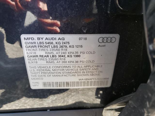 Photo 10 from auction – 2018 AUDI Q5 PREMIUM with VIN WA1BNAFY2J2222696
